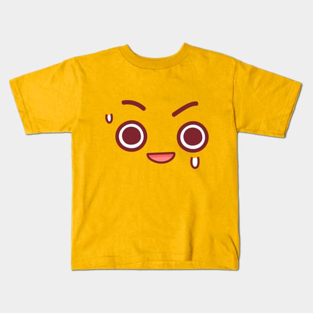 Anxious Cute Face Kids T-Shirt by Tariq-T-art